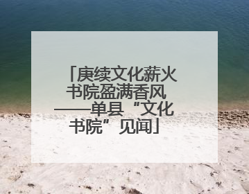 庚续文化薪火 书院盈满香风——单县“文化书院”见闻